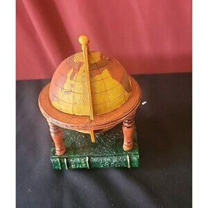Vintage Table Top Globe Trinket Jewelry  Clip Teacher  Gift  Antique 3” Hinged